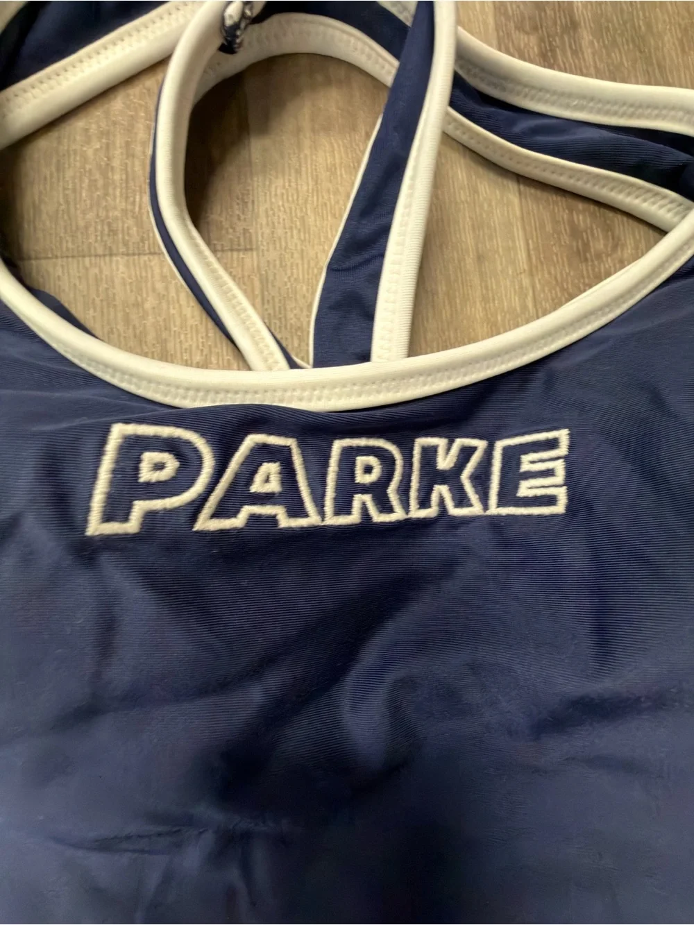 PARKE Navy One-Piece Swimsuit with White Trim NWT size small